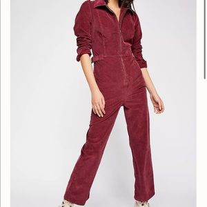 Free People Take Me Out Cord Jumpsuit